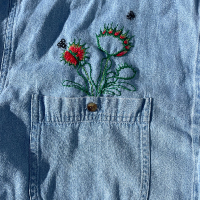 Venus Fly Trap Denim Button Up